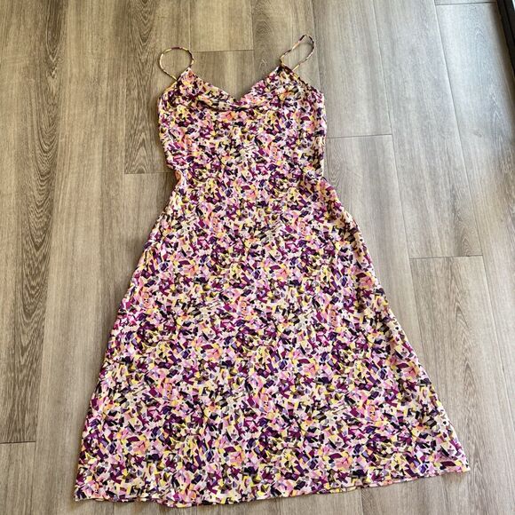 Diane Von Furstenberg Slip Dress Sz 6 100% Silk Colorful AbstractPrinted Bodycon - Picture 14 of 15